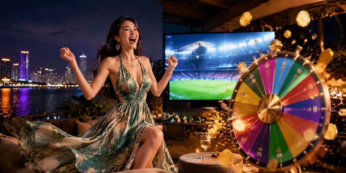 Cảnh bãi biển Sài Gòn với bàn roulette giải trí kiểu casino